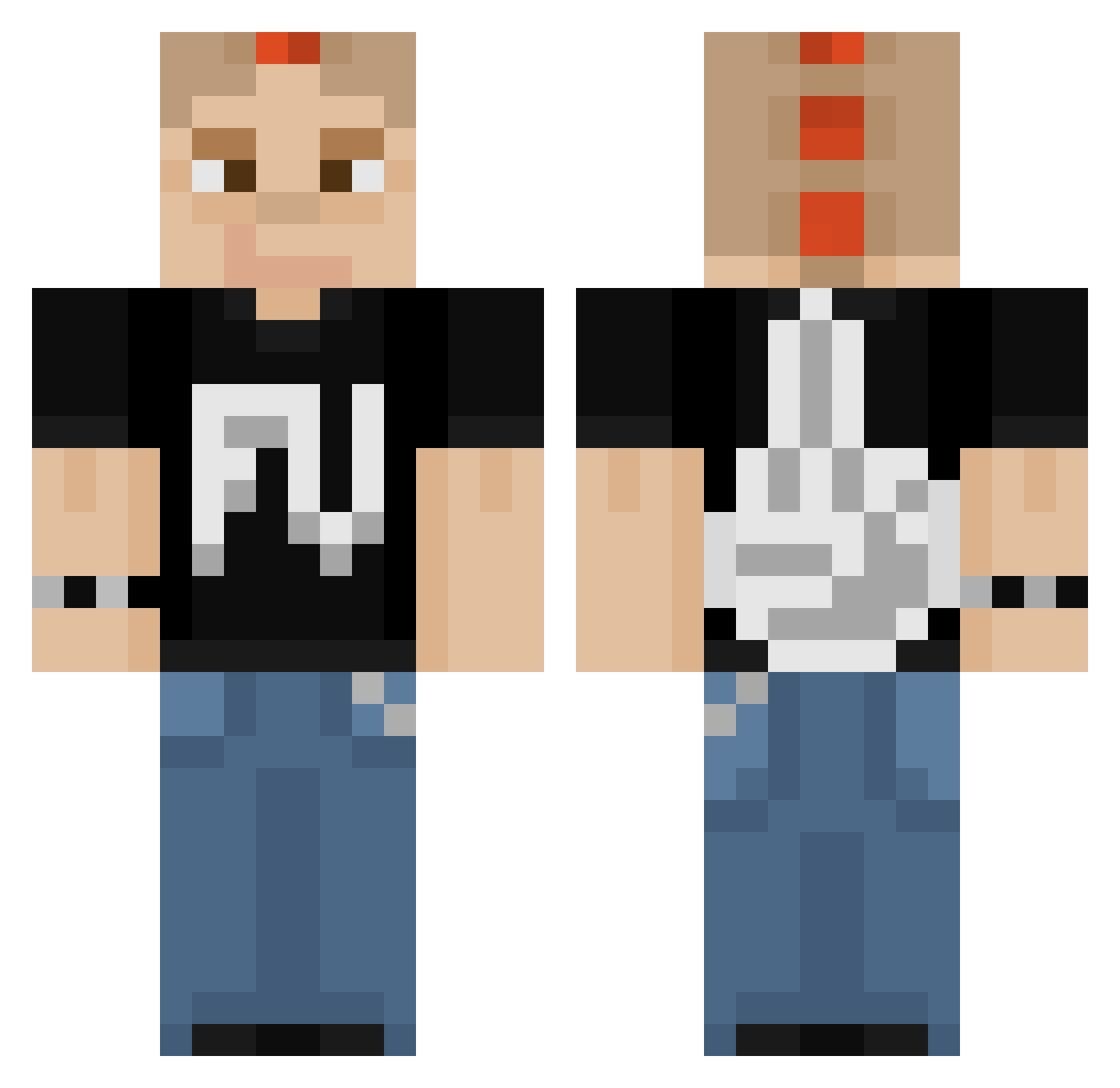 unknow1234567 Minecraft skin, front and back view