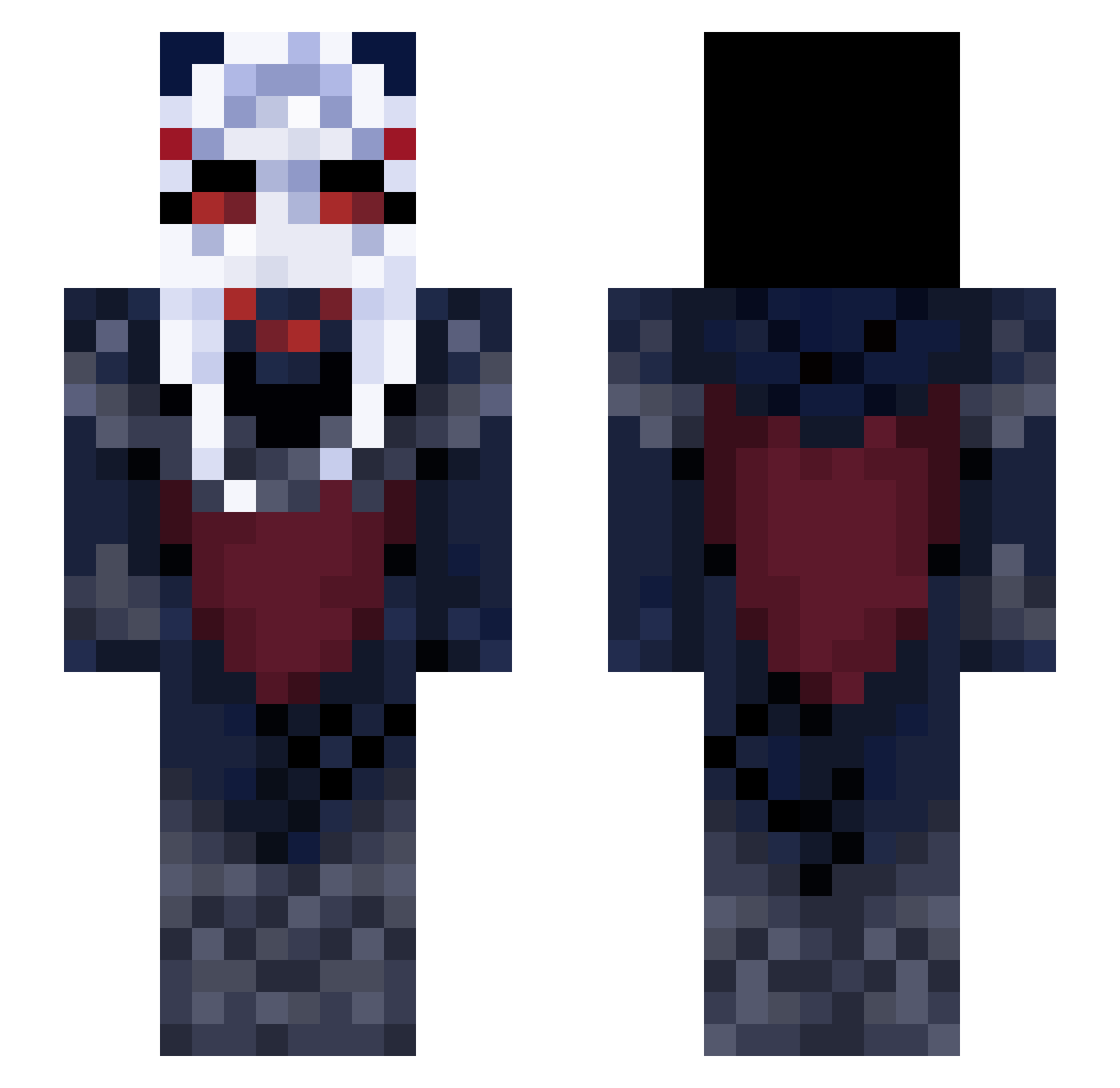 thiccthotpocket Minecraft skin, front and back view