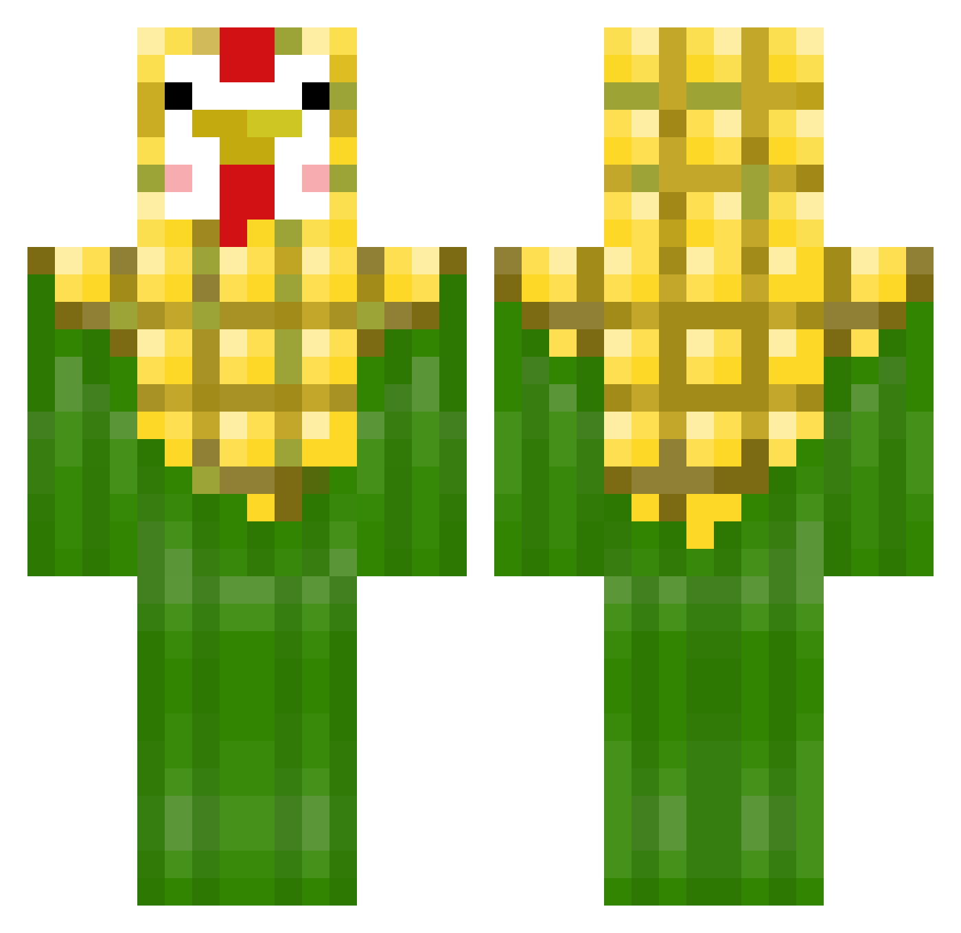 Exxxooo Minecraft skin, front and back view