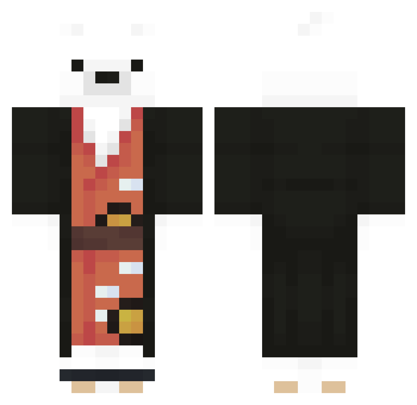 0pa2 Minecraft skin, front and back view