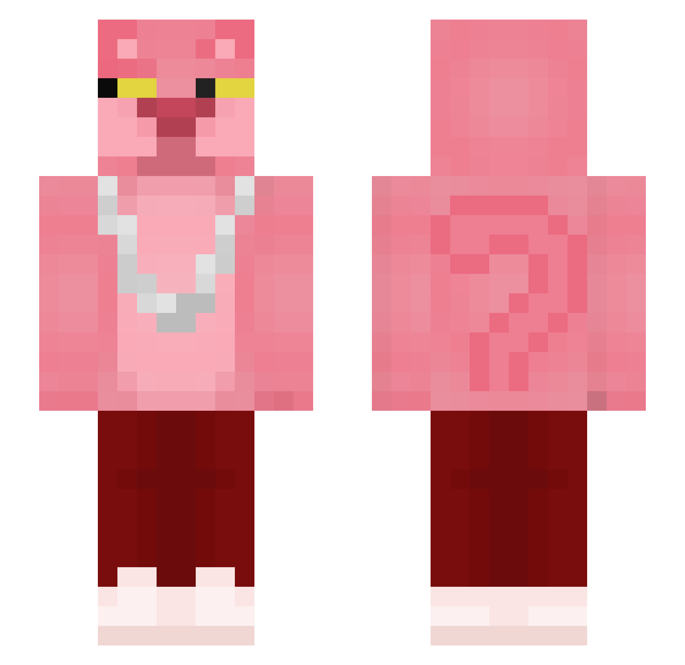 MFcich Minecraft skin, front and back view