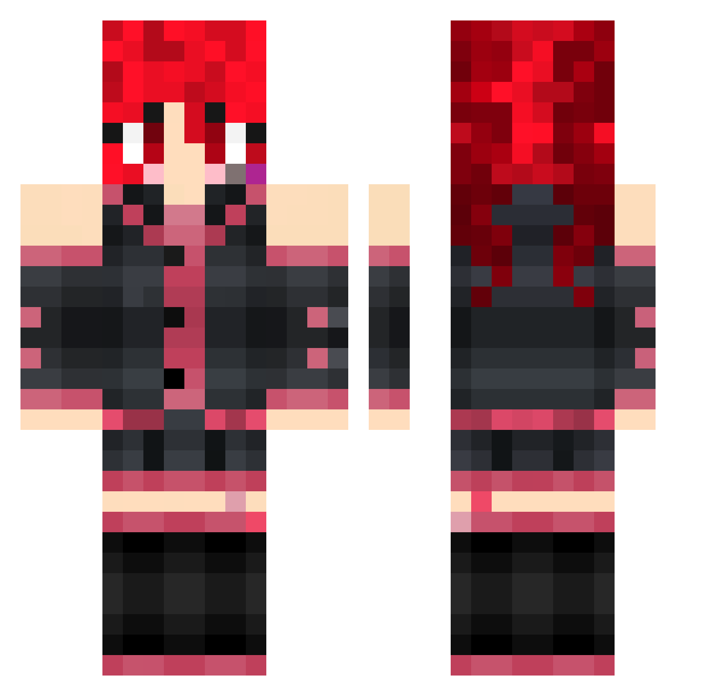 Galaxy_BunnyDev Minecraft skin, front and back view