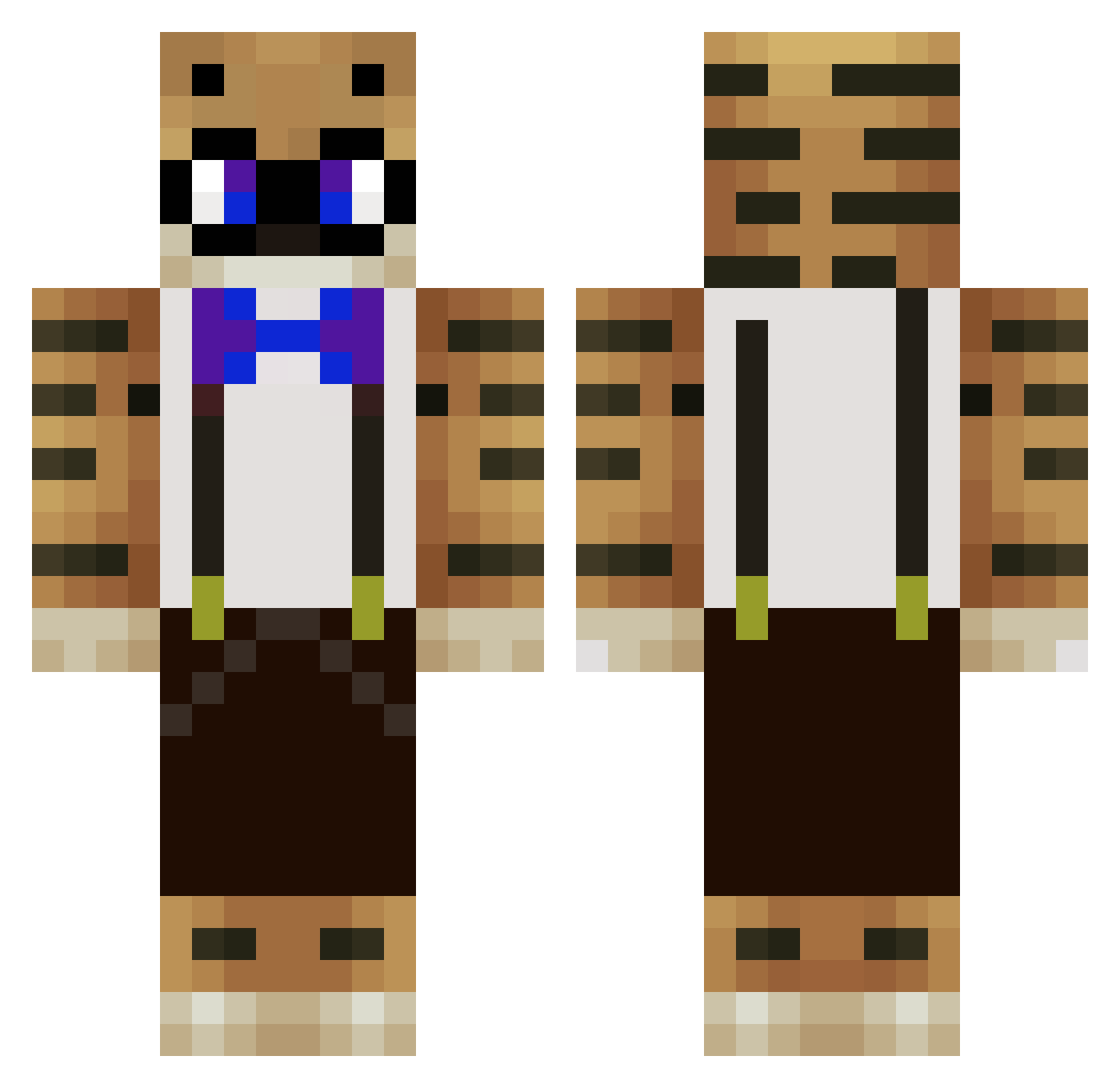 Rumored Minecraft skin, front and back view