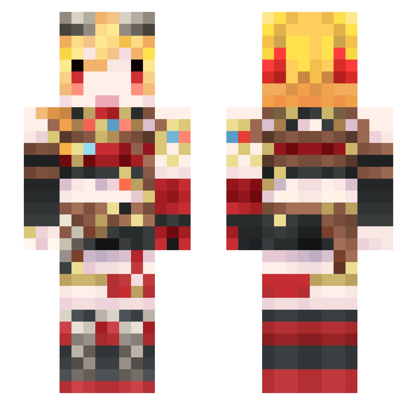 Top_Neru Minecraft skin, front and back view