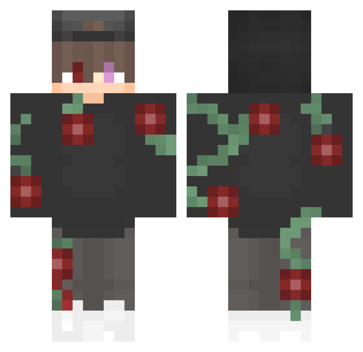 SKNVAMP Minecraft skin, front and back view
