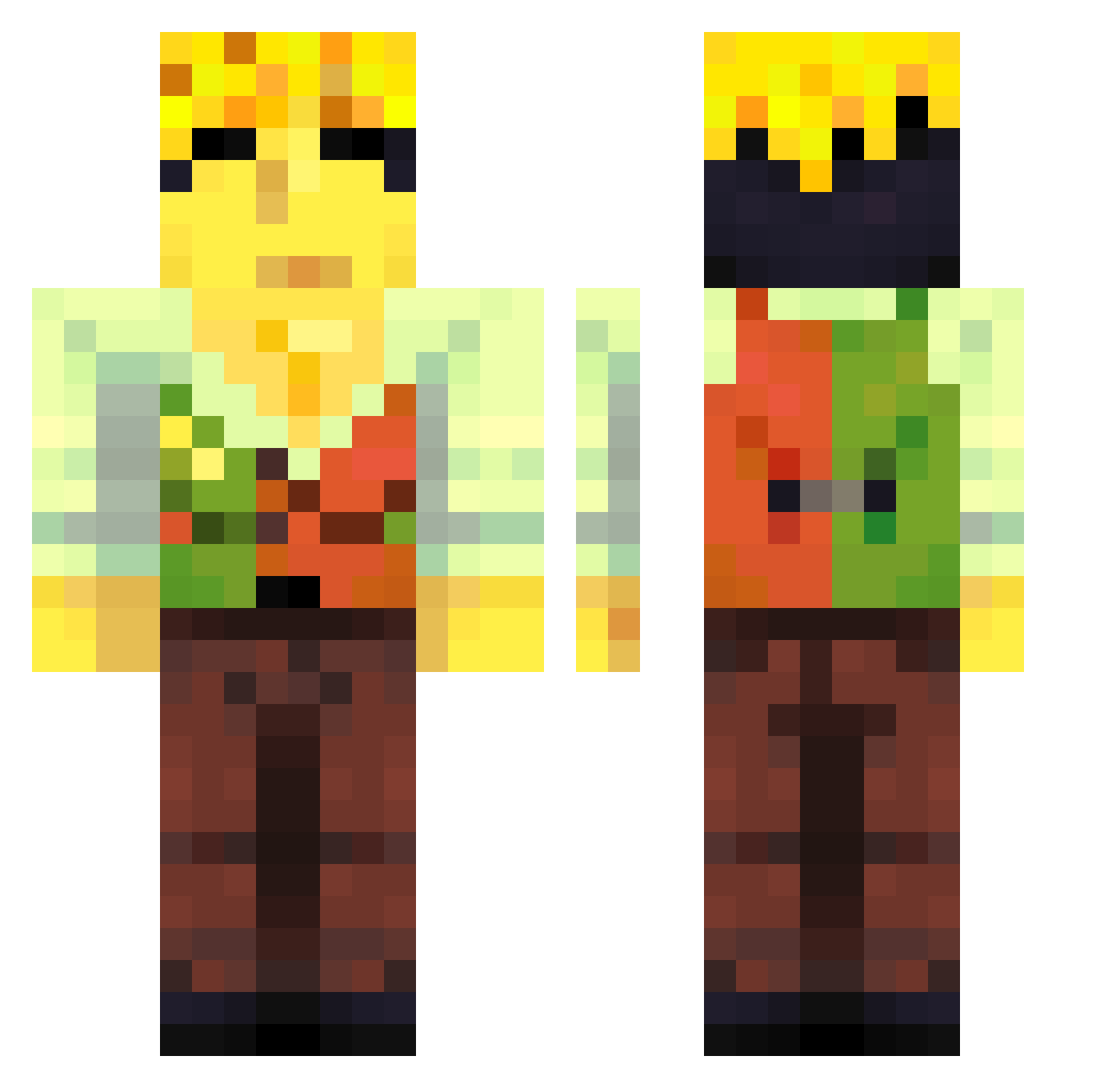 SpieTF2 Minecraft skin, front and back view