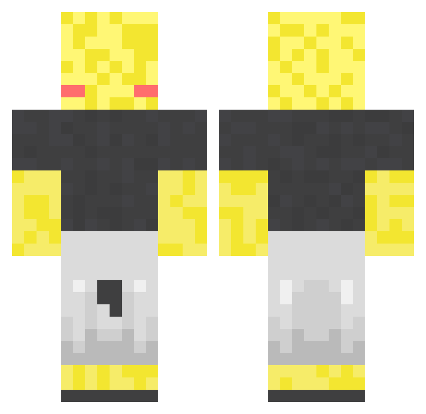 CLJ_HD Minecraft skin, front and back view