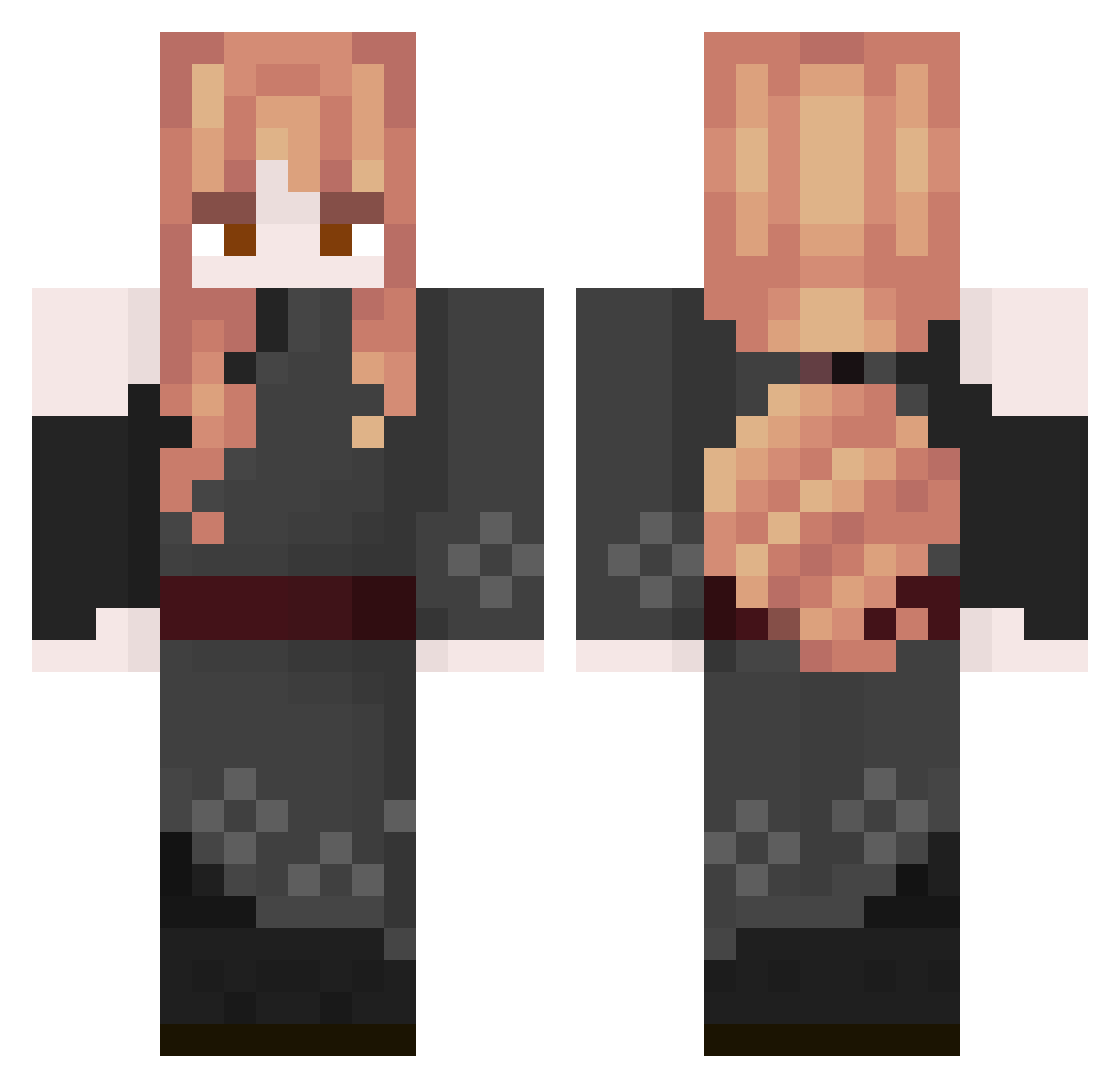 Keyjow Minecraft skin, front and back view