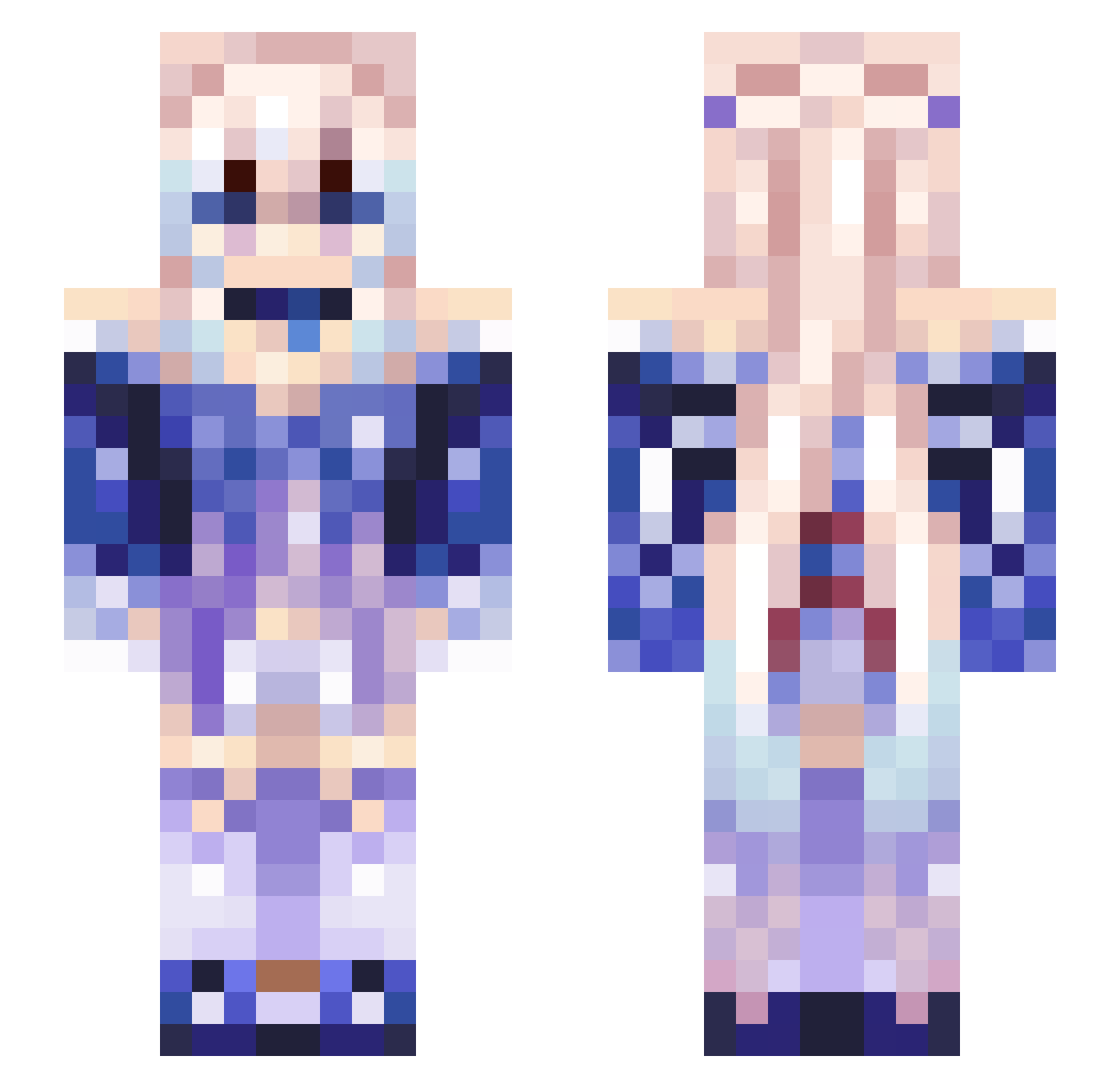 KleinsHexed Minecraft skin, front and back view