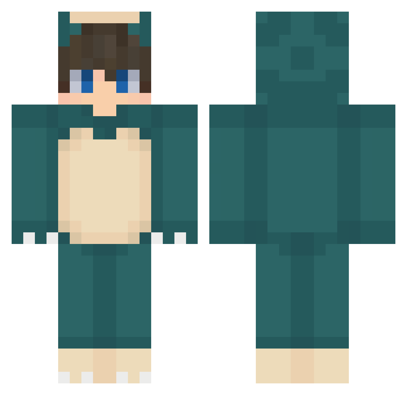 NikPlayzZz Minecraft skin, front and back view