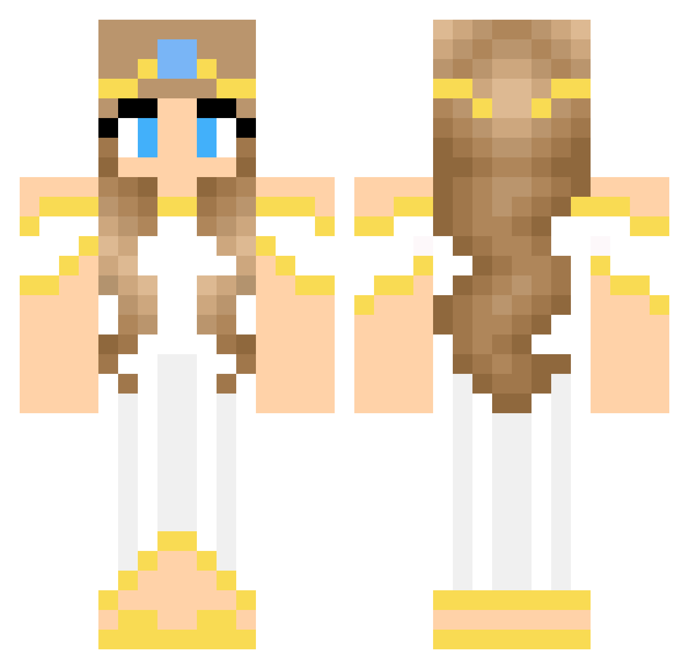 Jessica Minecraft skin, front and back view