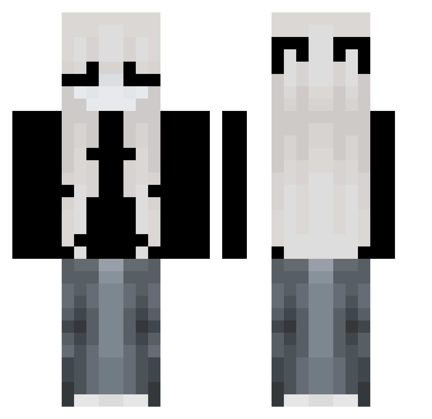 Rou228 Minecraft skin, front and back view