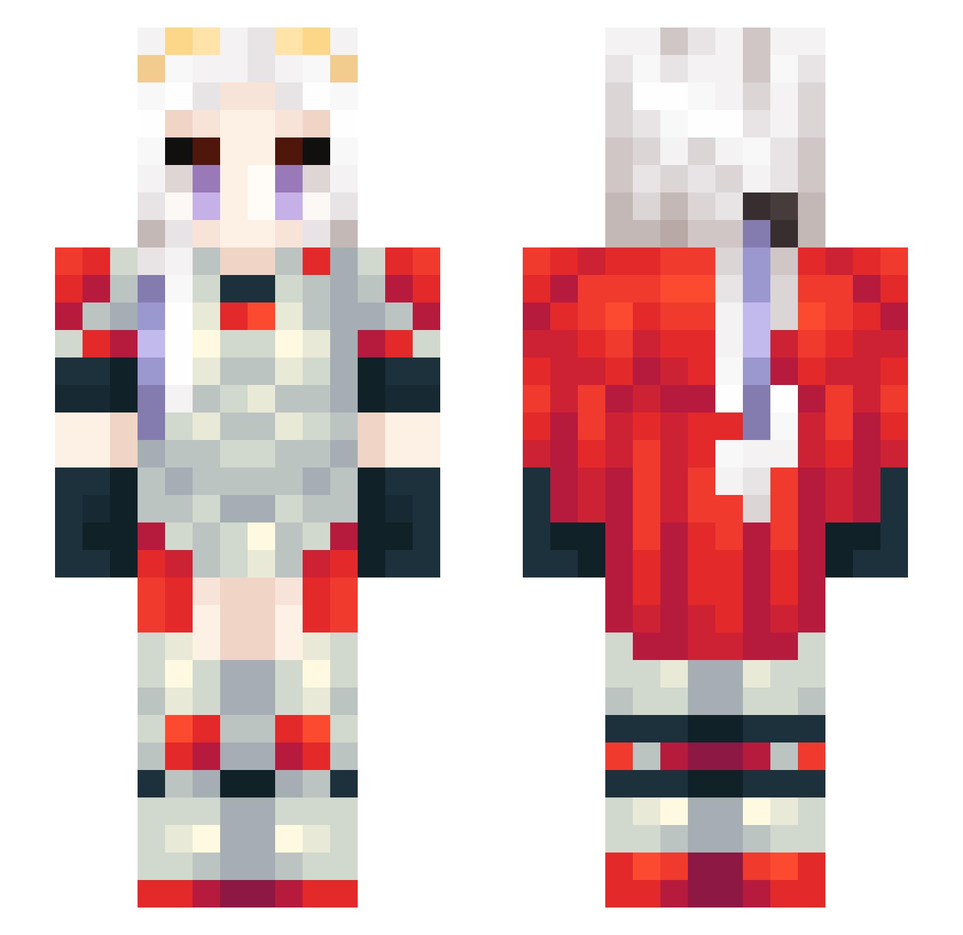 NormalKara Minecraft skin, front and back view
