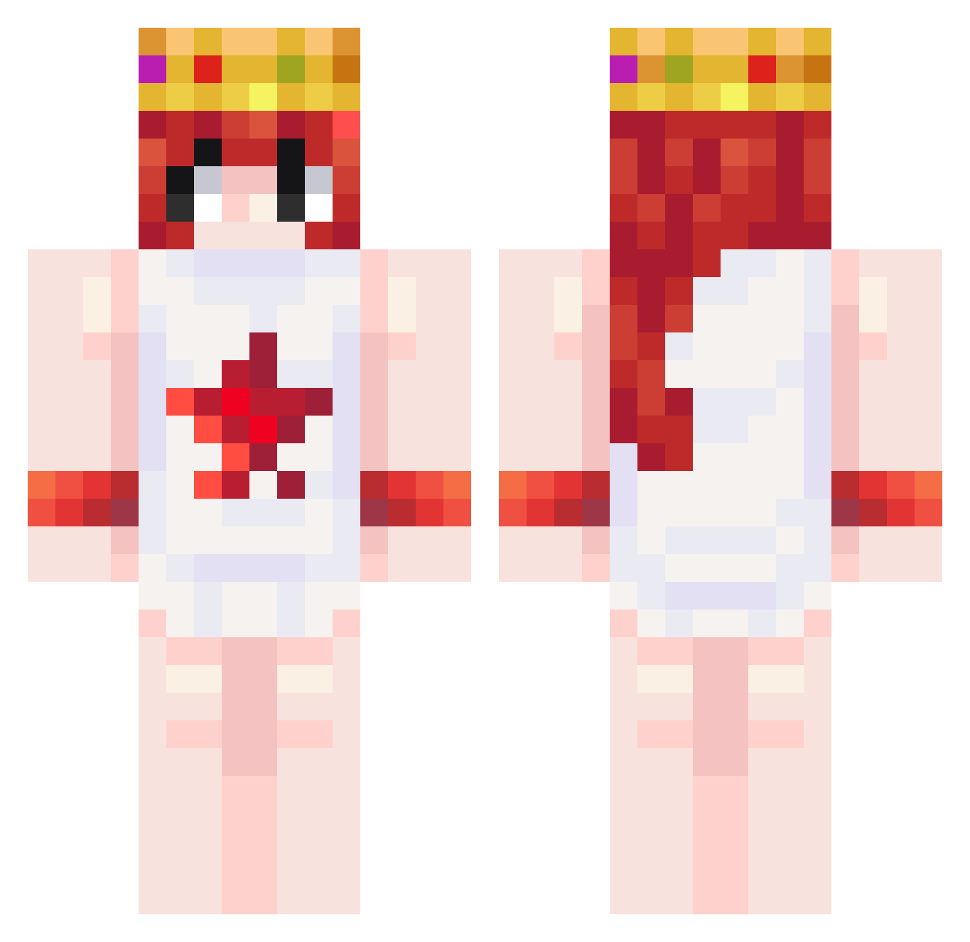 holri Minecraft skin, front and back view