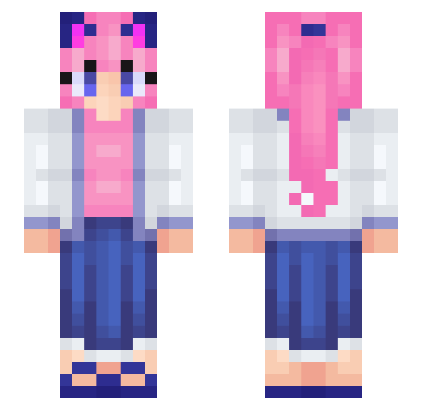 GildedKing24 Minecraft skin, front and back view