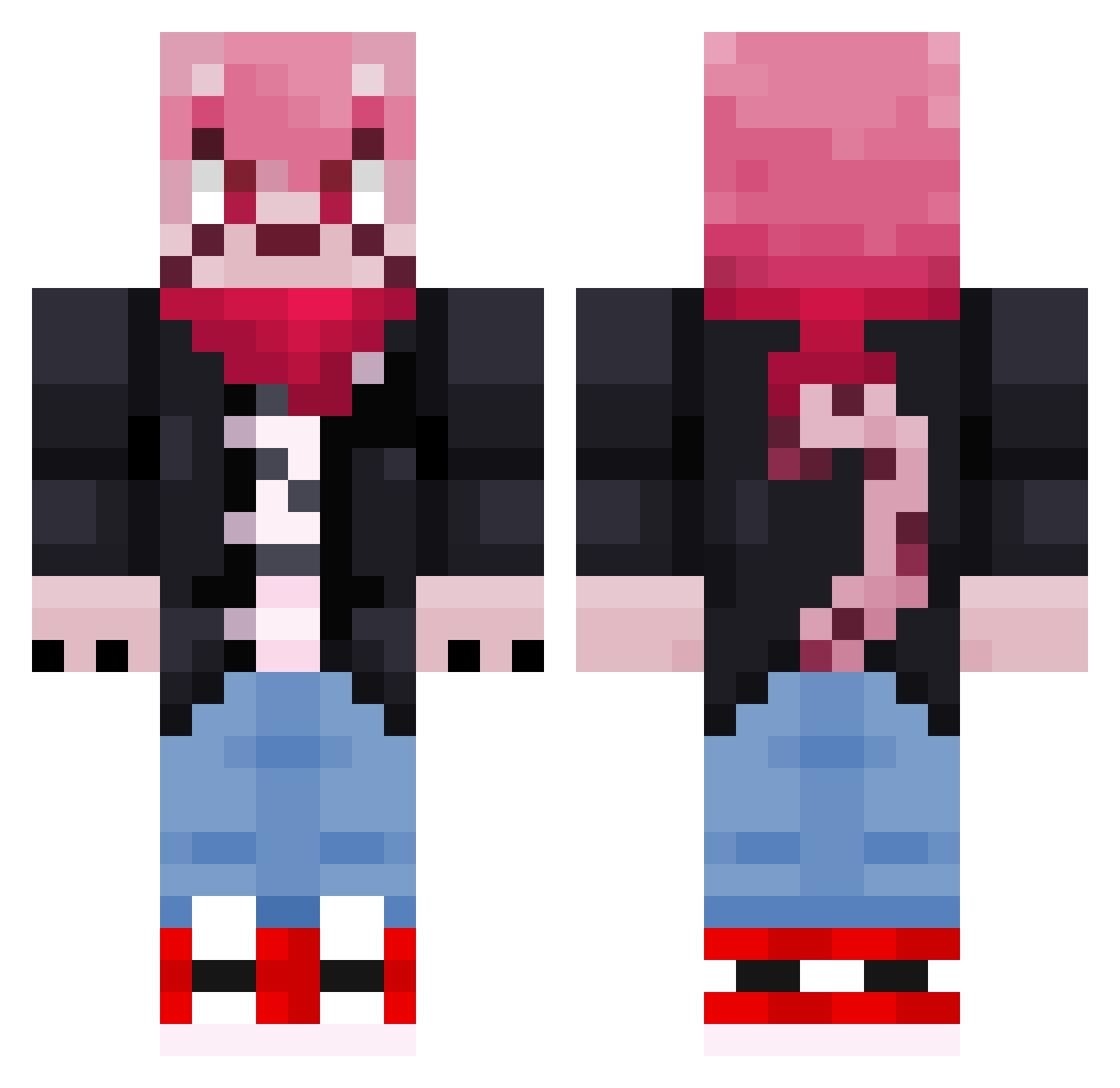 Lucatrocity Minecraft skin, front and back view