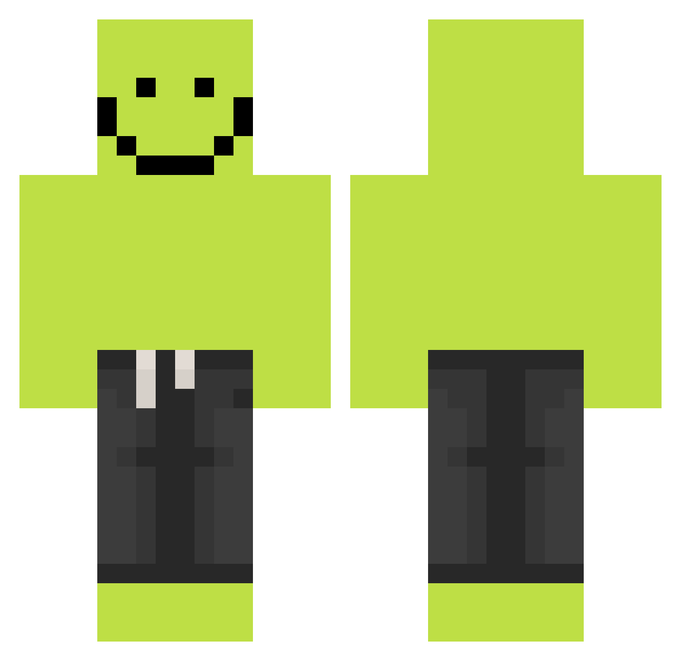 NABS74 Minecraft skin, front and back view