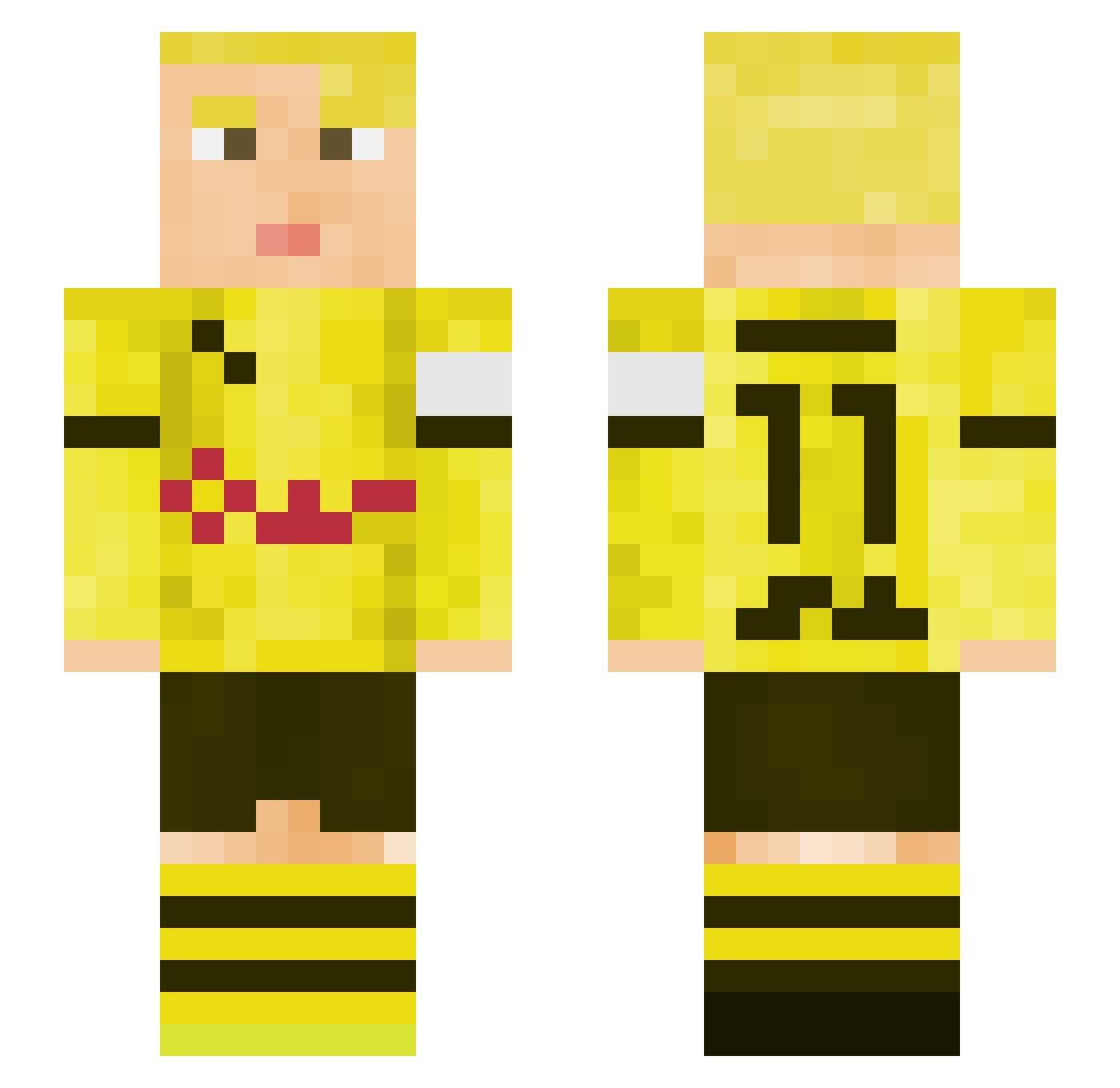matteoMGE Minecraft skin, front and back view