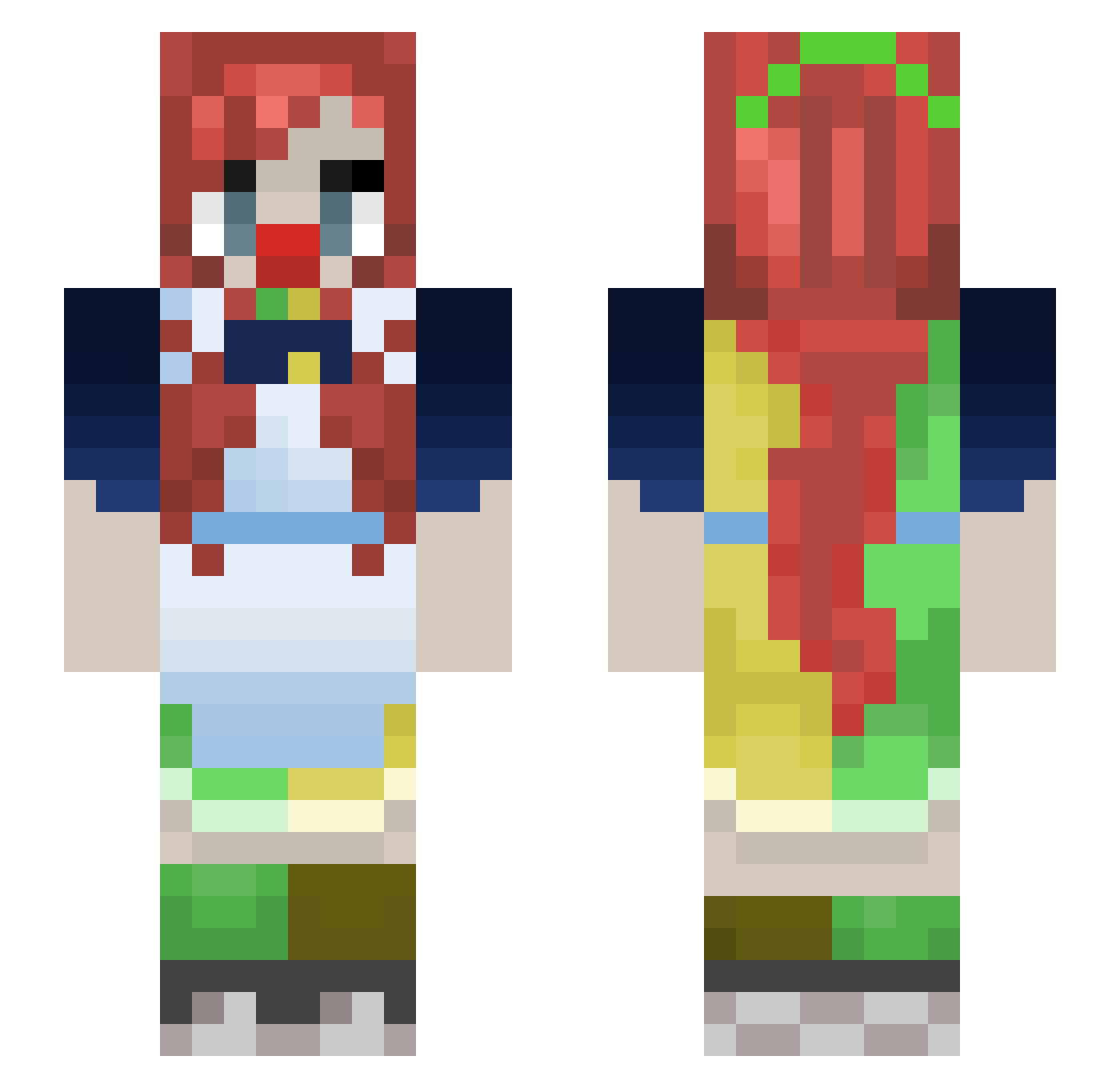 Sm3lly_M3lly Minecraft skin, front and back view