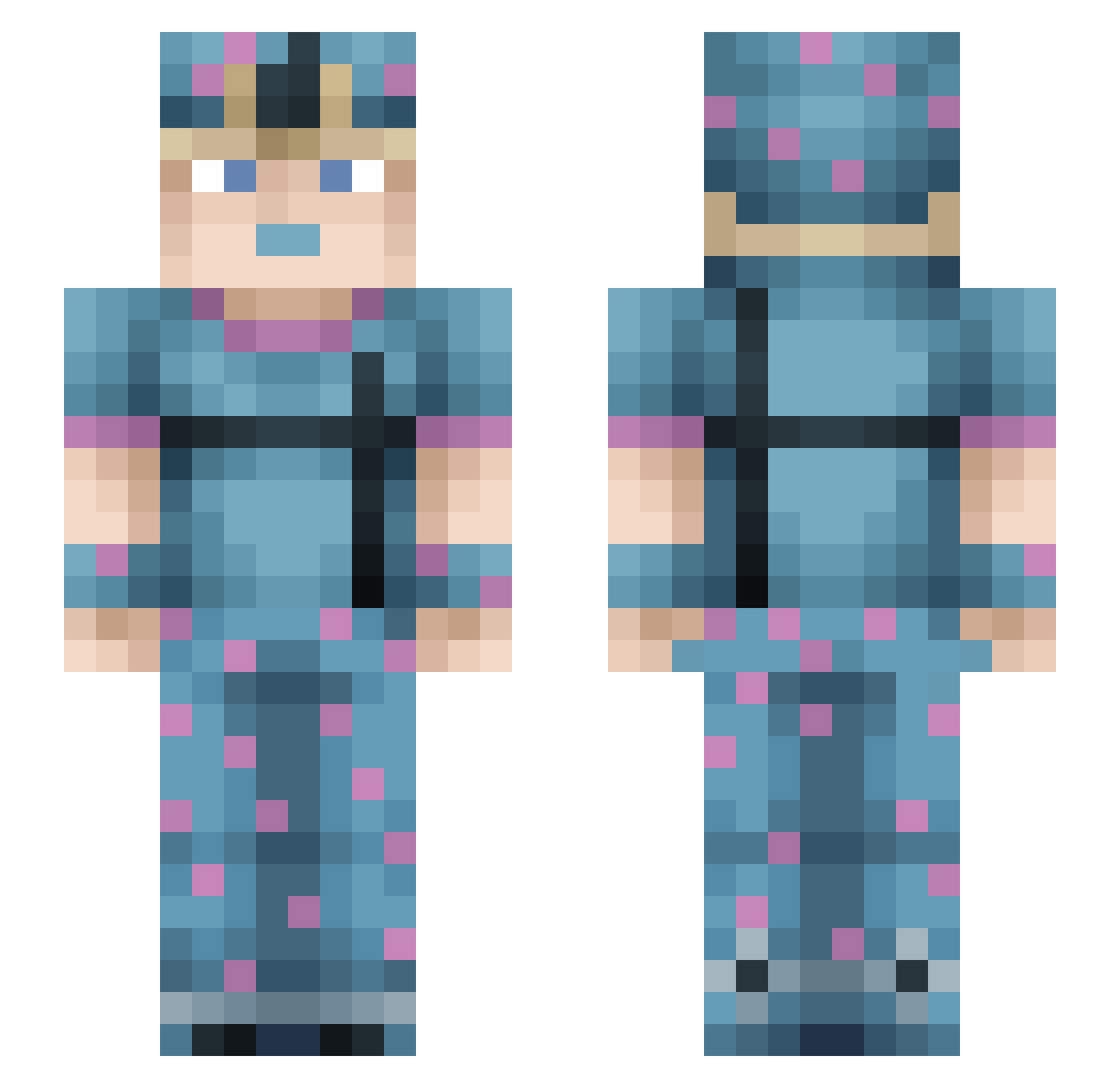 JCM2426 Minecraft skin, front and back view