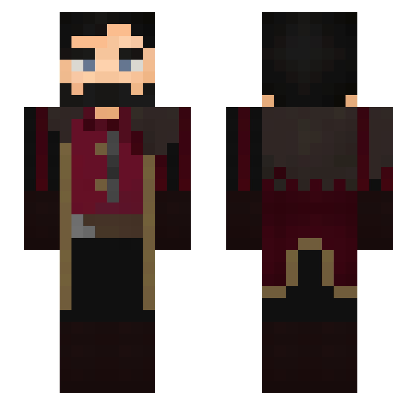 Trashguard Minecraft skin, front and back view