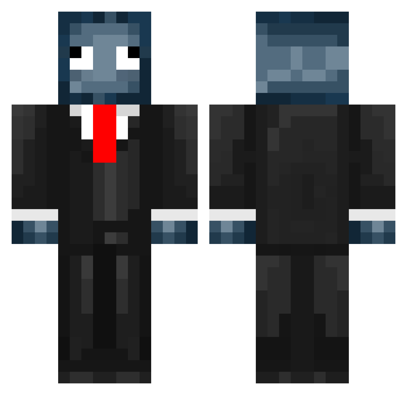 stagese Minecraft skin, front and back view