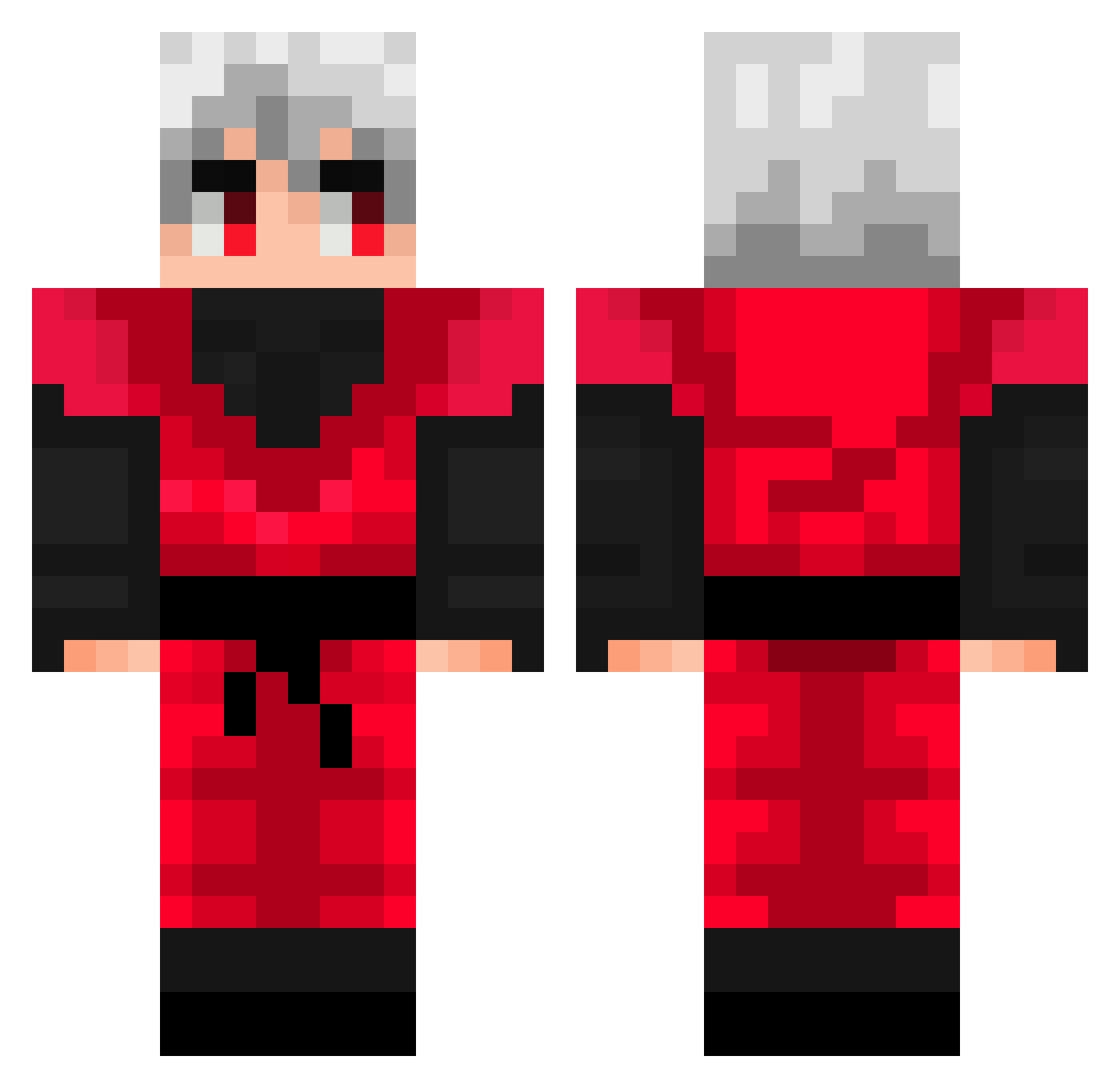 mendfuls Minecraft skin, front and back view