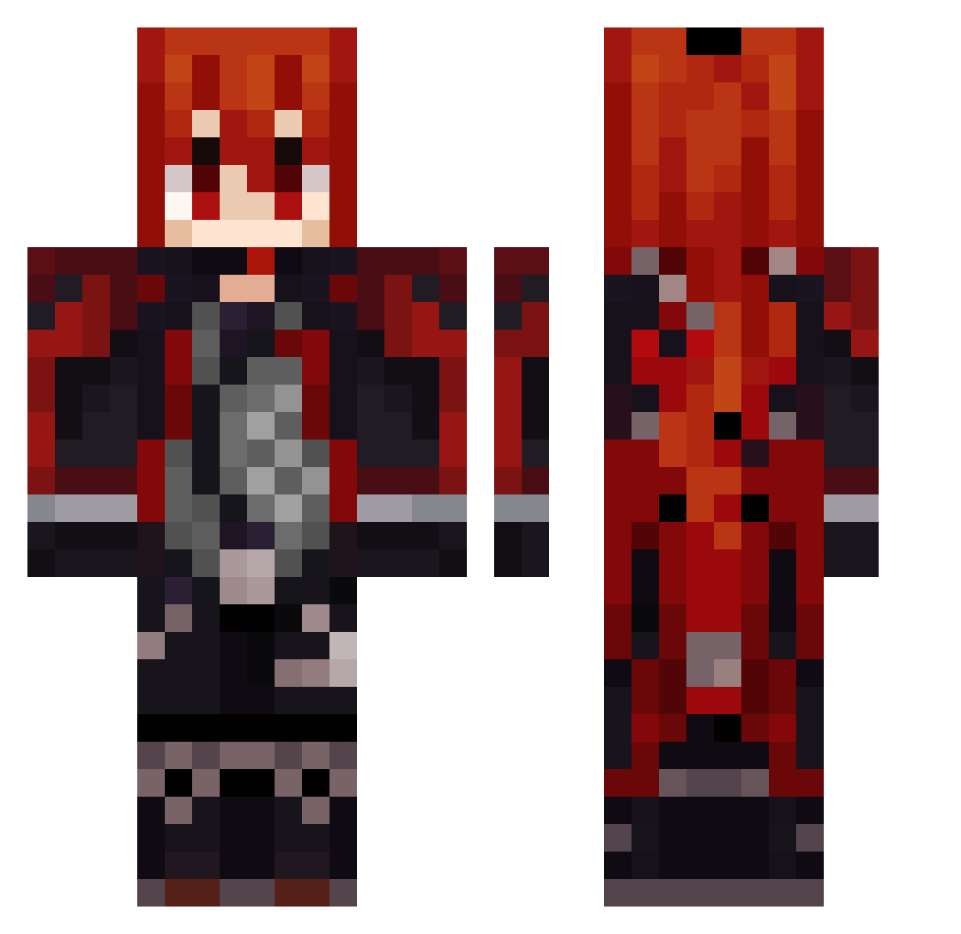 Bran2907 Minecraft skin, front and back view