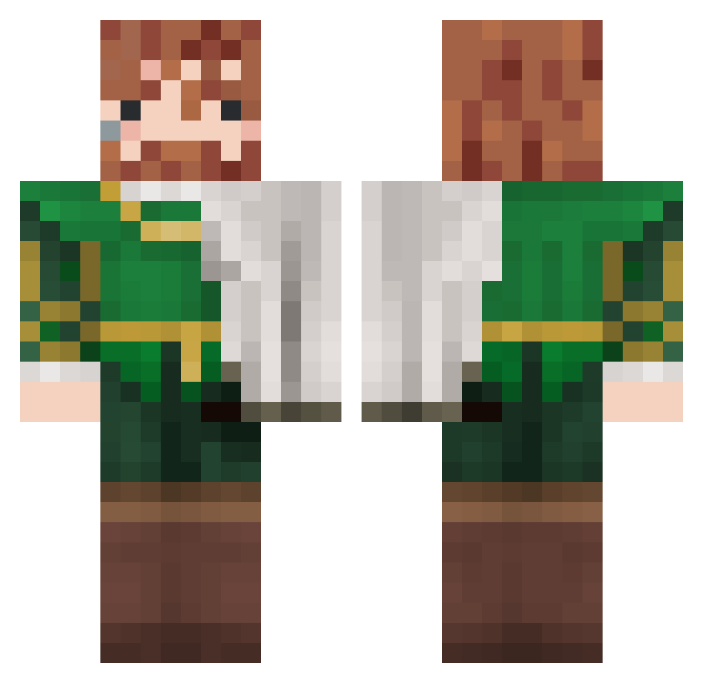 Chesus30 Minecraft skin, front and back view