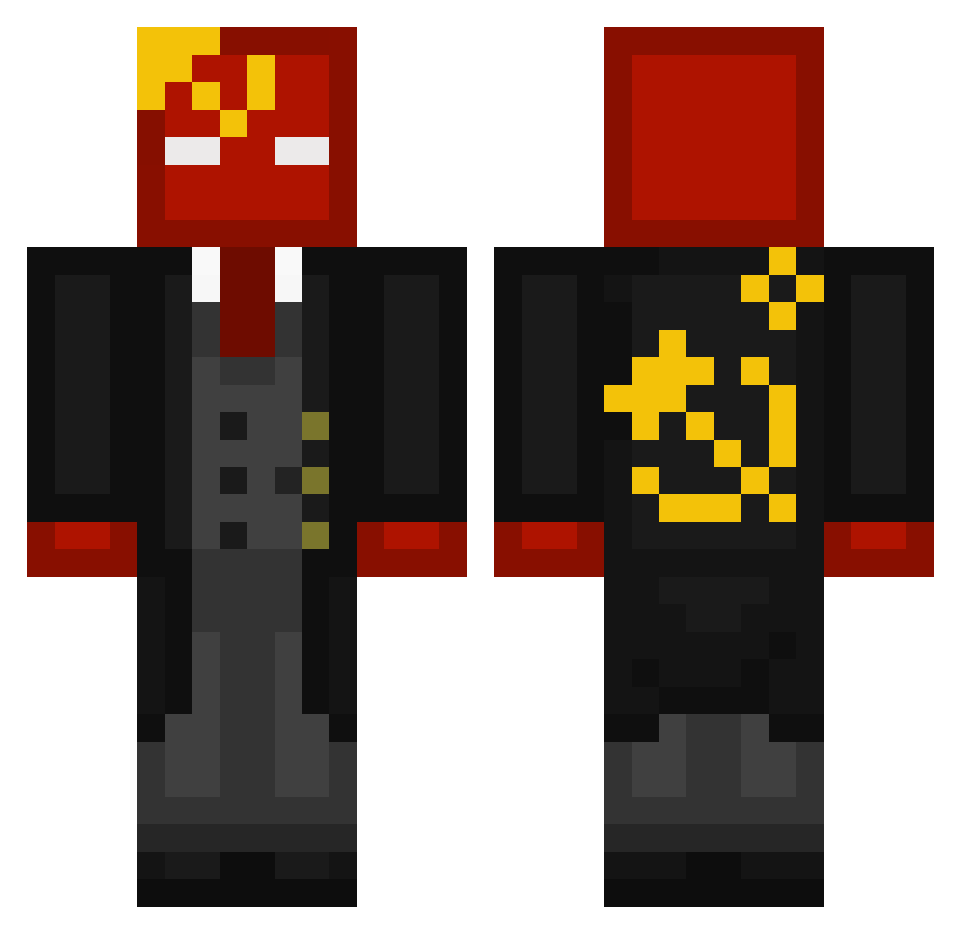 Zubraid Minecraft skin, front and back view
