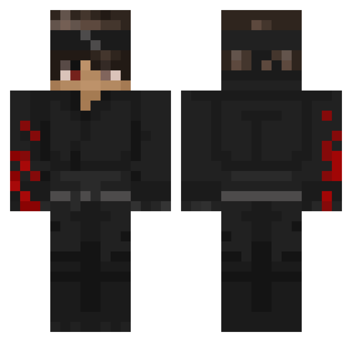 Dqrv Minecraft skin, front and back view