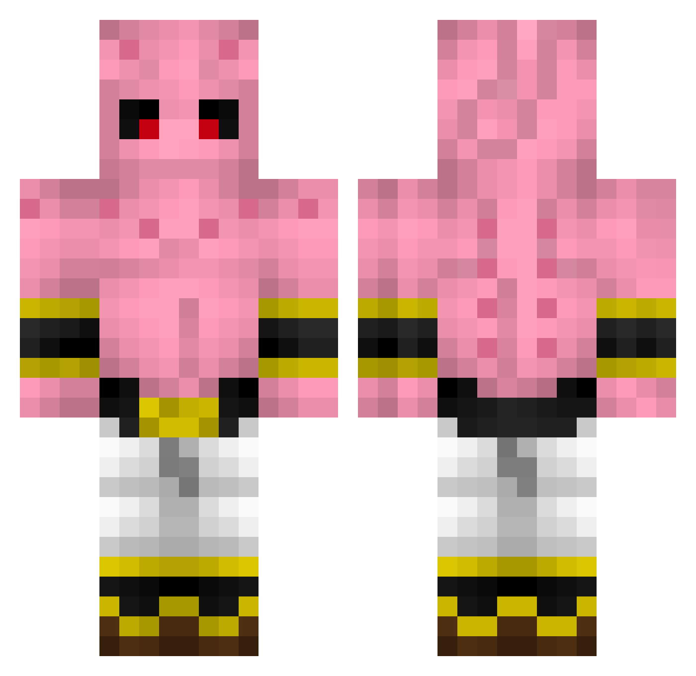 YTBroderius Minecraft skin, front and back view