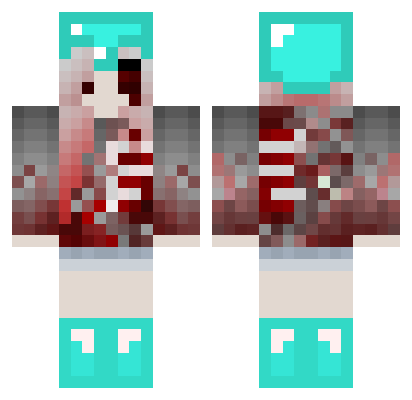 Delayedz Minecraft skin, front and back view
