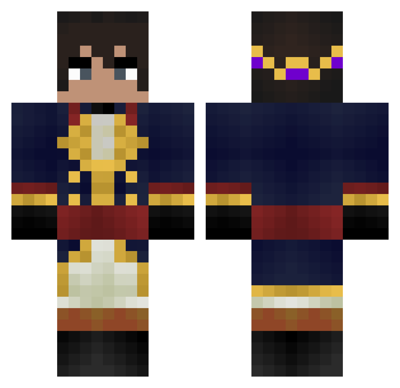 Behl Minecraft skin, front and back view