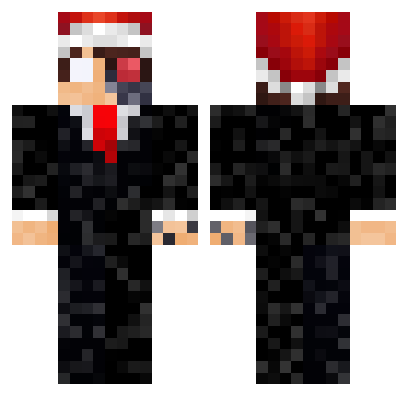 DIROXES Minecraft skin, front and back view