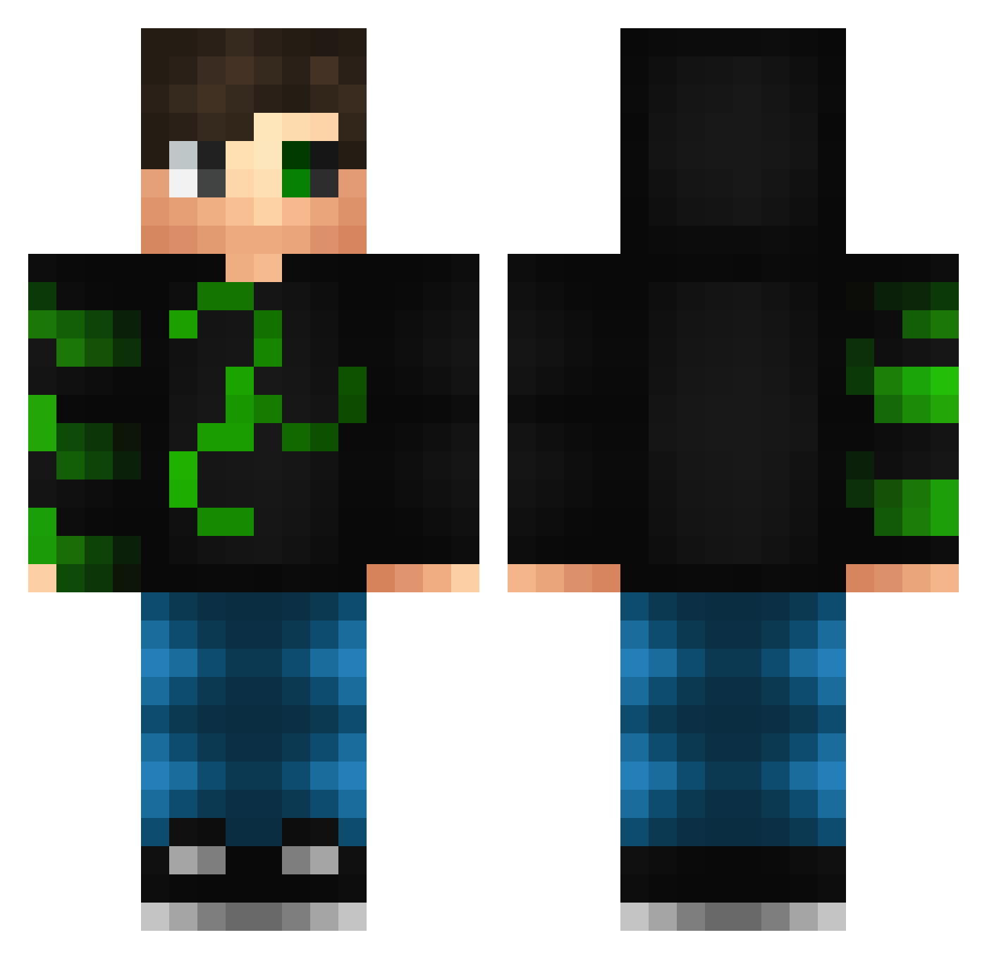 TF2TONY Minecraft skin, front and back view