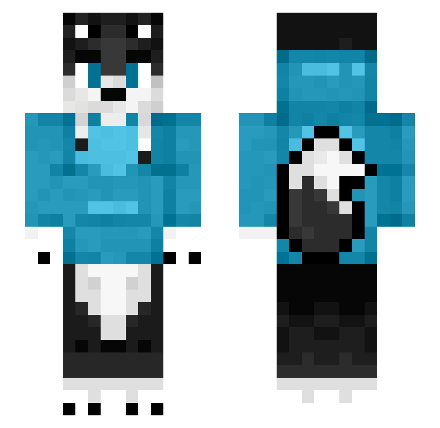 Eee_wee Minecraft skin, front and back view