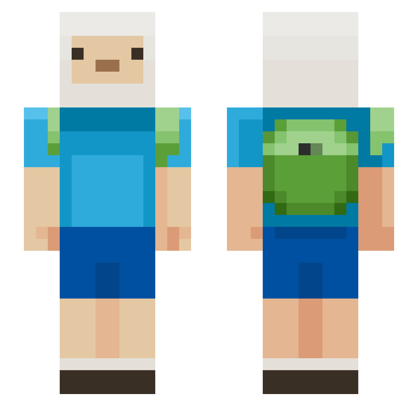 Chadpat Minecraft skin, front and back view