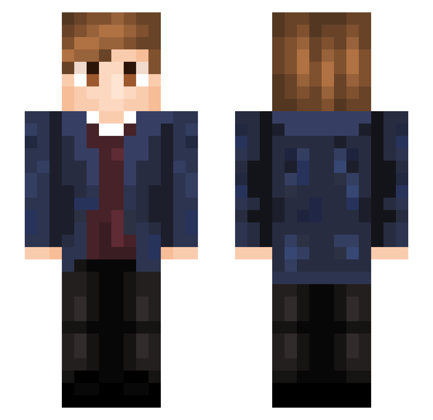 Cxnrad Minecraft skin, front and back view