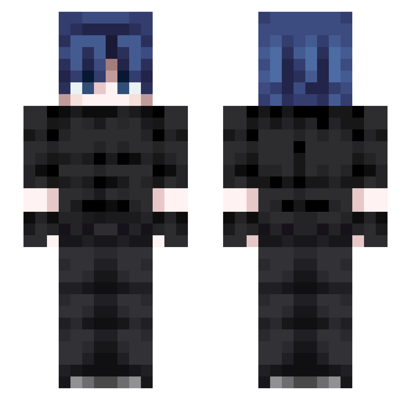 ItzZayne Minecraft skin, front and back view