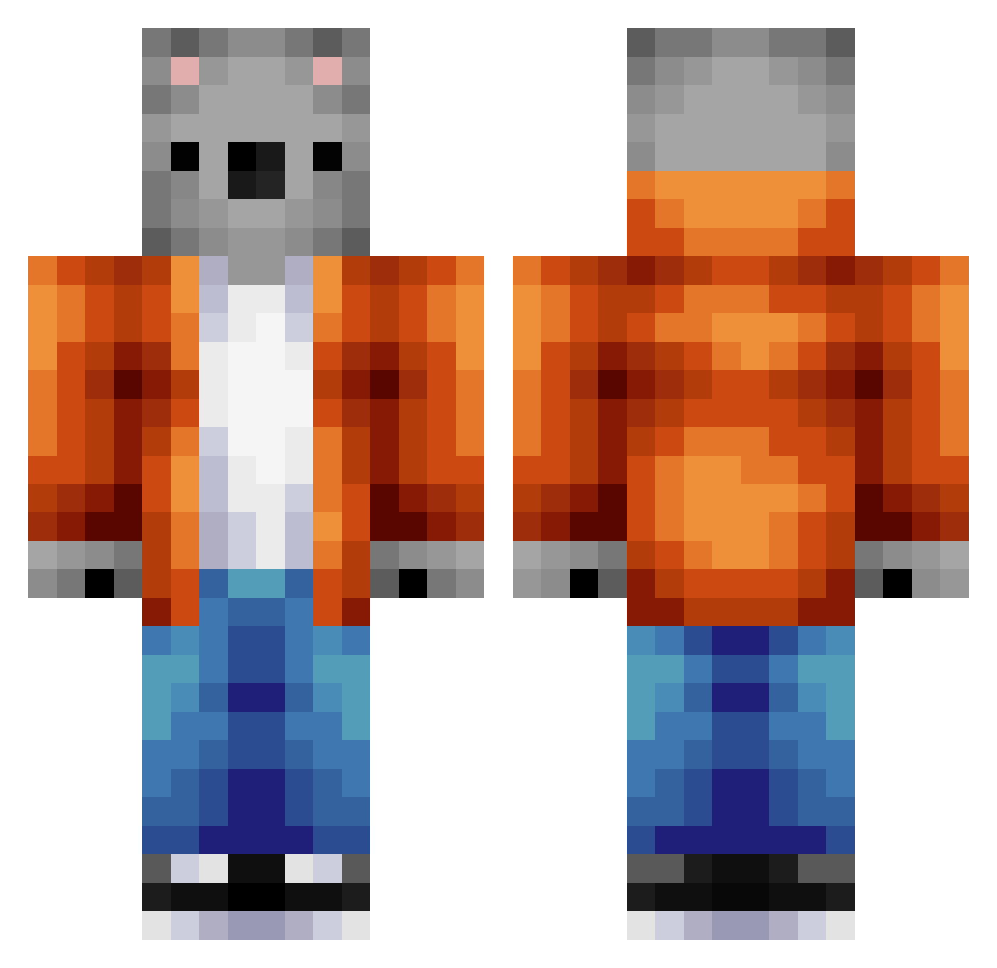 JahMuis Minecraft skin, front and back view