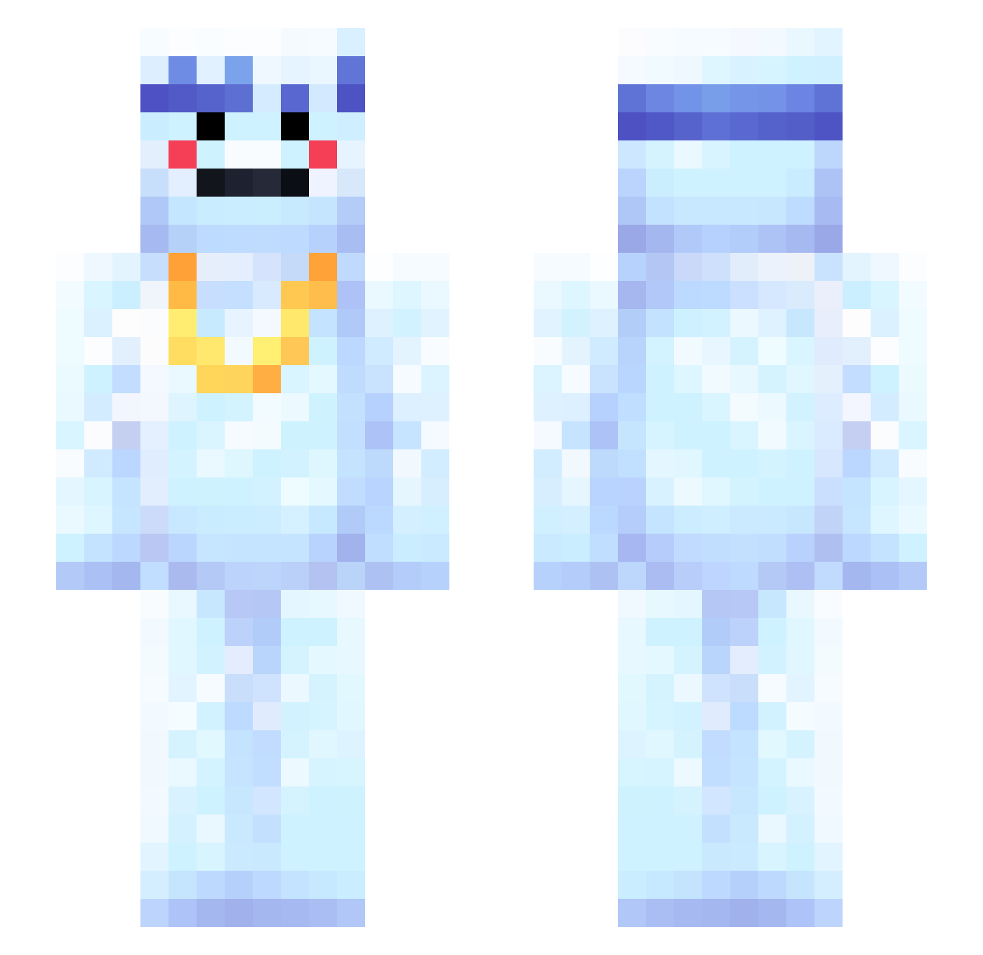 Zeth22 Minecraft skin, front and back view