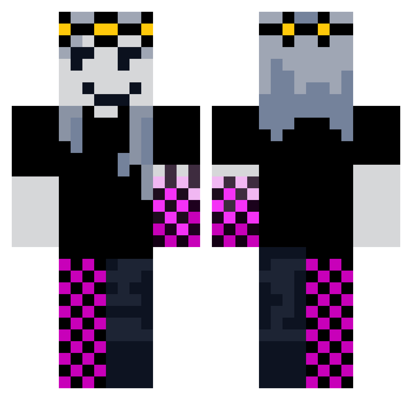 rana Minecraft skin, front and back view