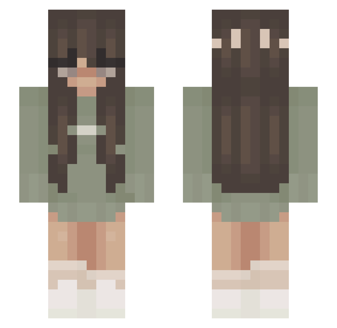 Julxiaa Minecraft skin, front and back view