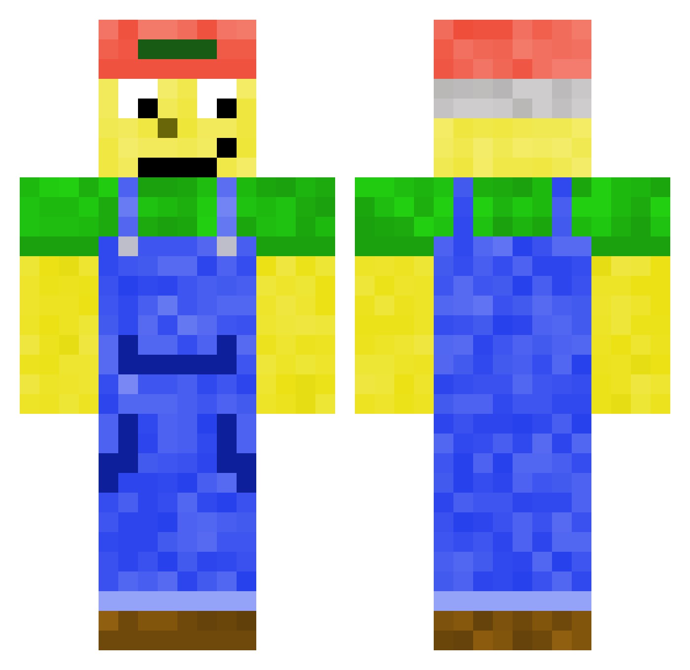 SneedSeedAndFeed Minecraft skin, front and back view