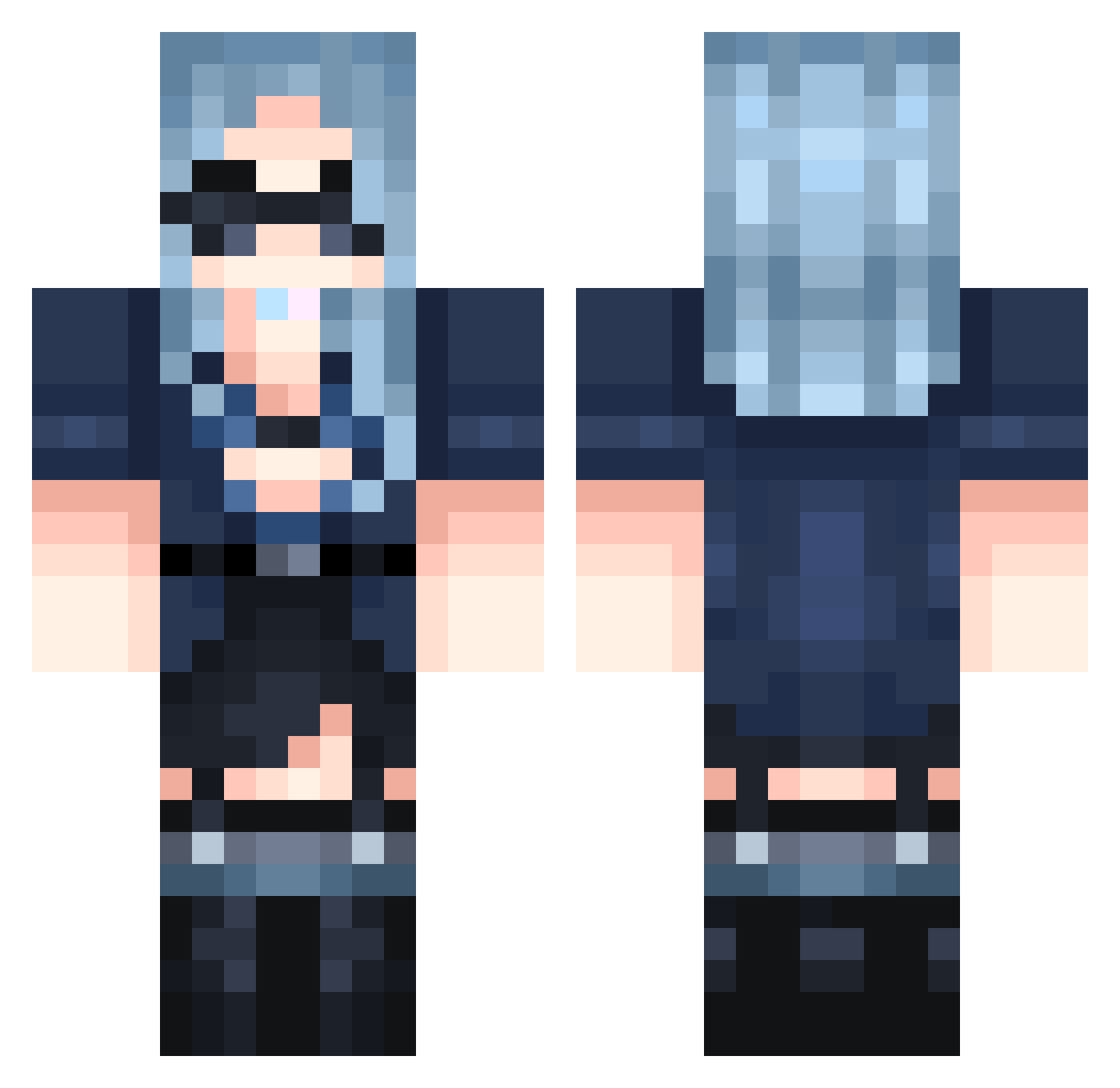 AmaLee Minecraft skin, front and back view