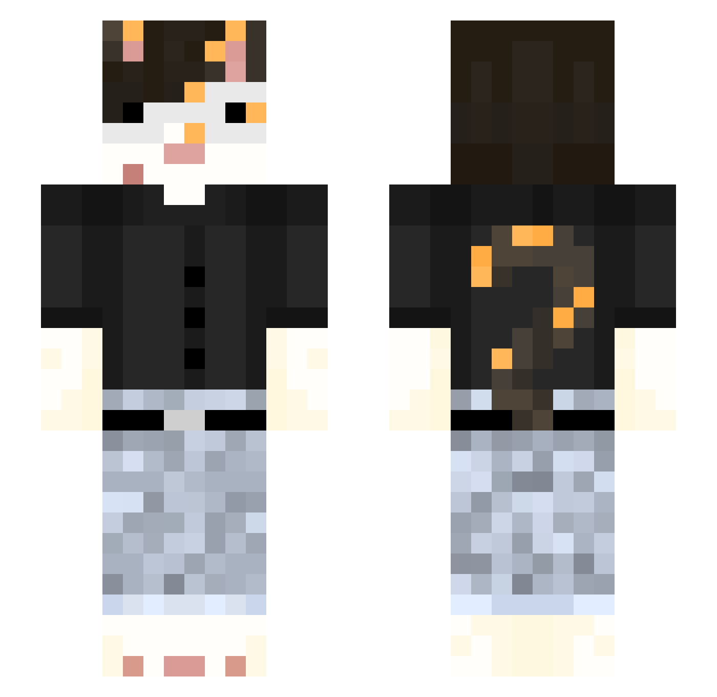 p34rs_ Minecraft skin, front and back view