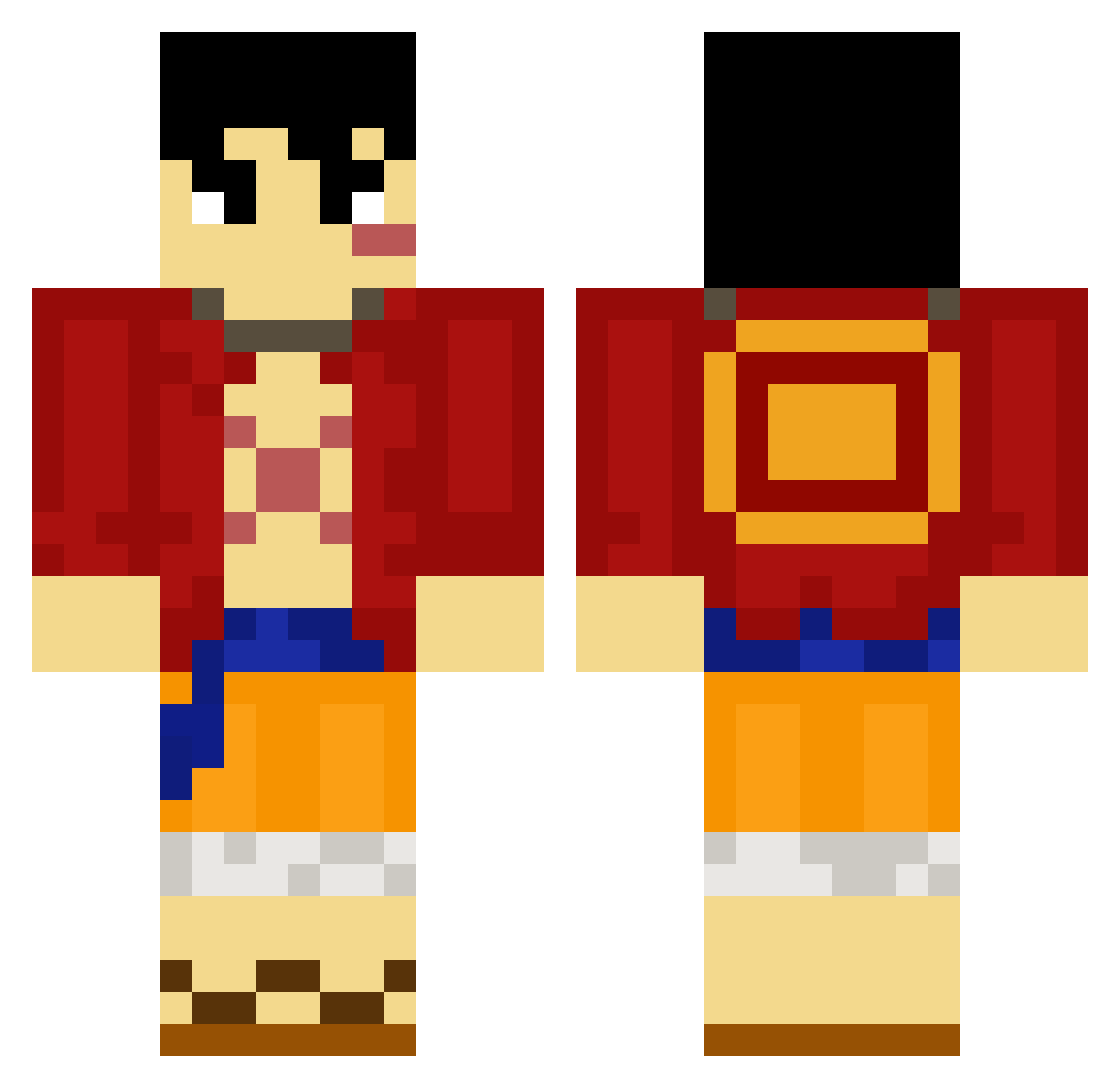 Yungizo Minecraft skin, front and back view