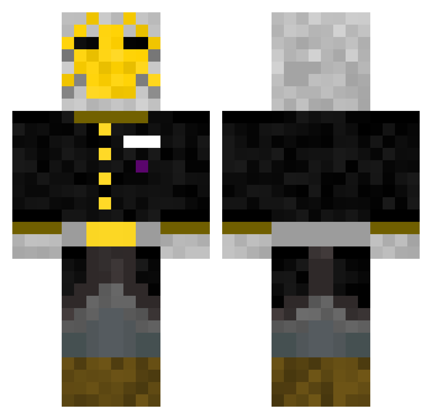 Tyum Minecraft skin, front and back view