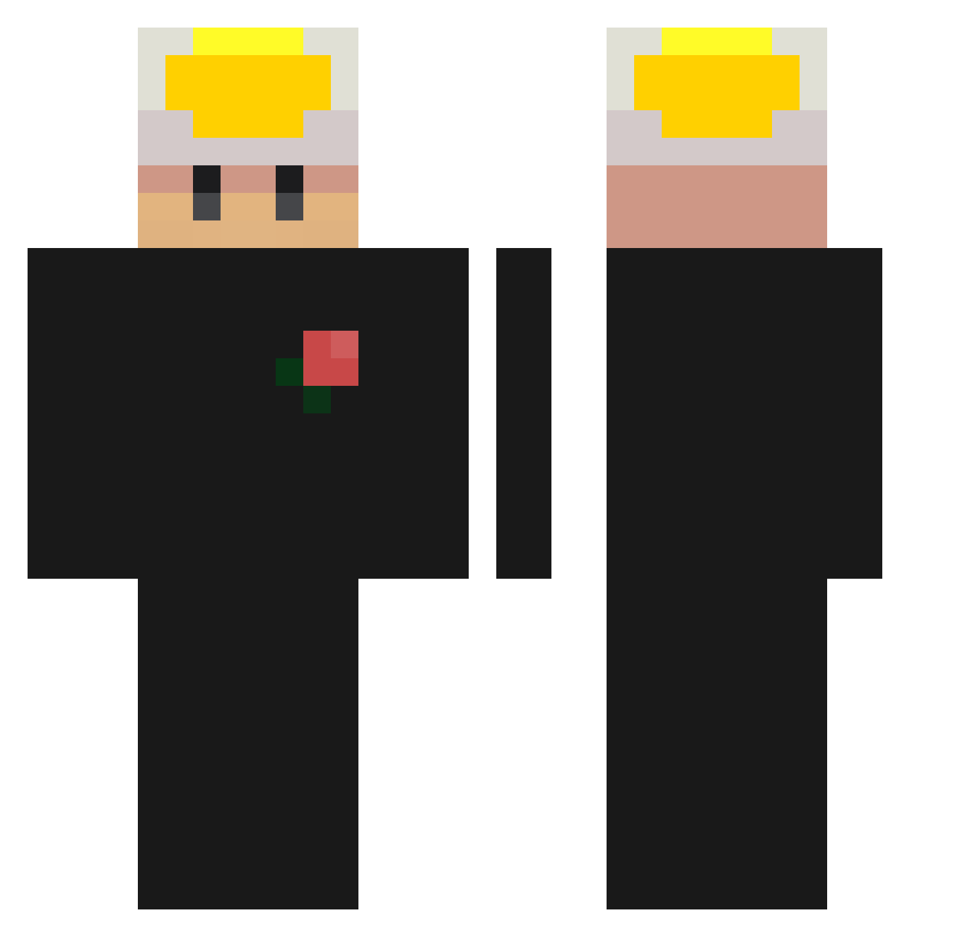 piranhudo Minecraft skin, front and back view